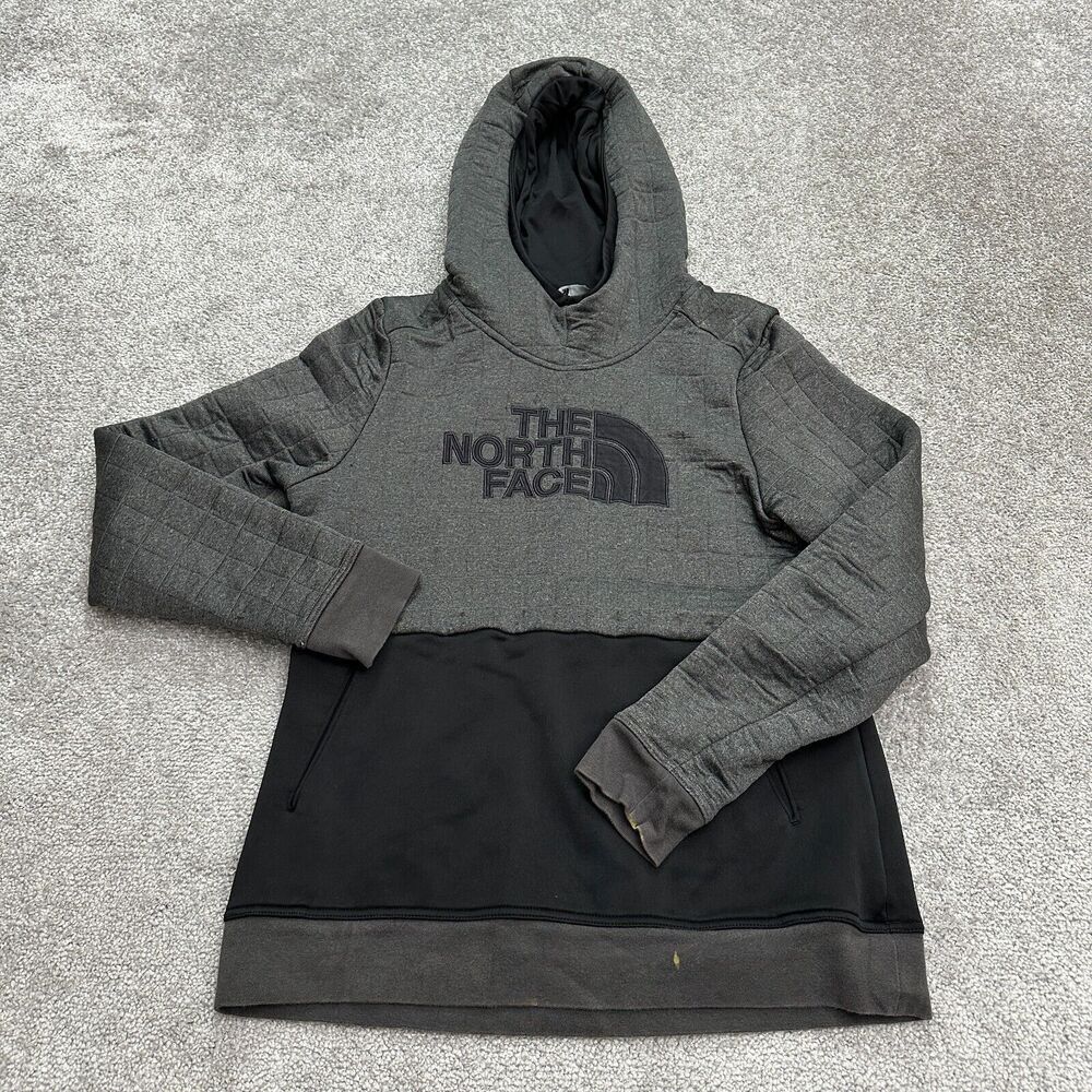 The North Face Hoodie Sweatshirt Women Medium Black Gray Pocket Pullover Outdoor